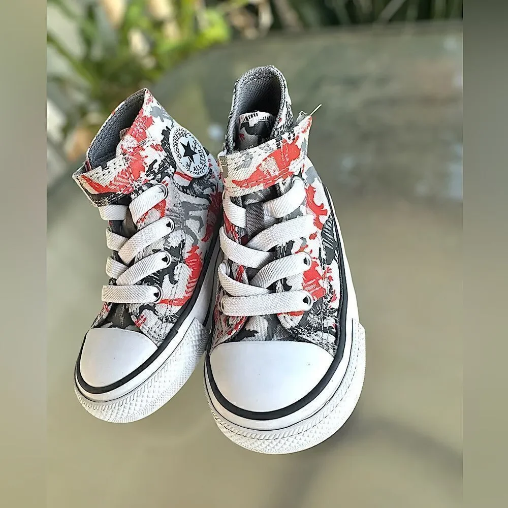🦖🦕Converse Toddler Chuck Taylor All Star Dino Daze High-Top Sneakers Size 6